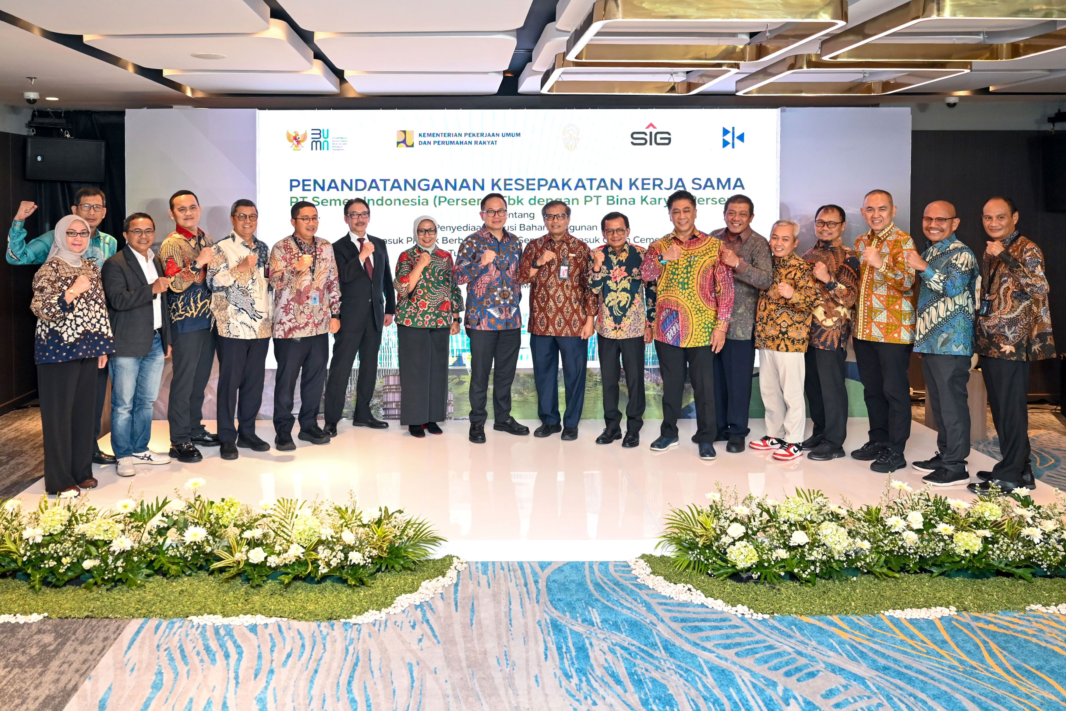 Dukung Pembangunan Kota Berkelanjutan Pertama di Indonesia, SIG & Bina Karya Kerja Sama Penyediaan Green Cement untuk Proyek IKN